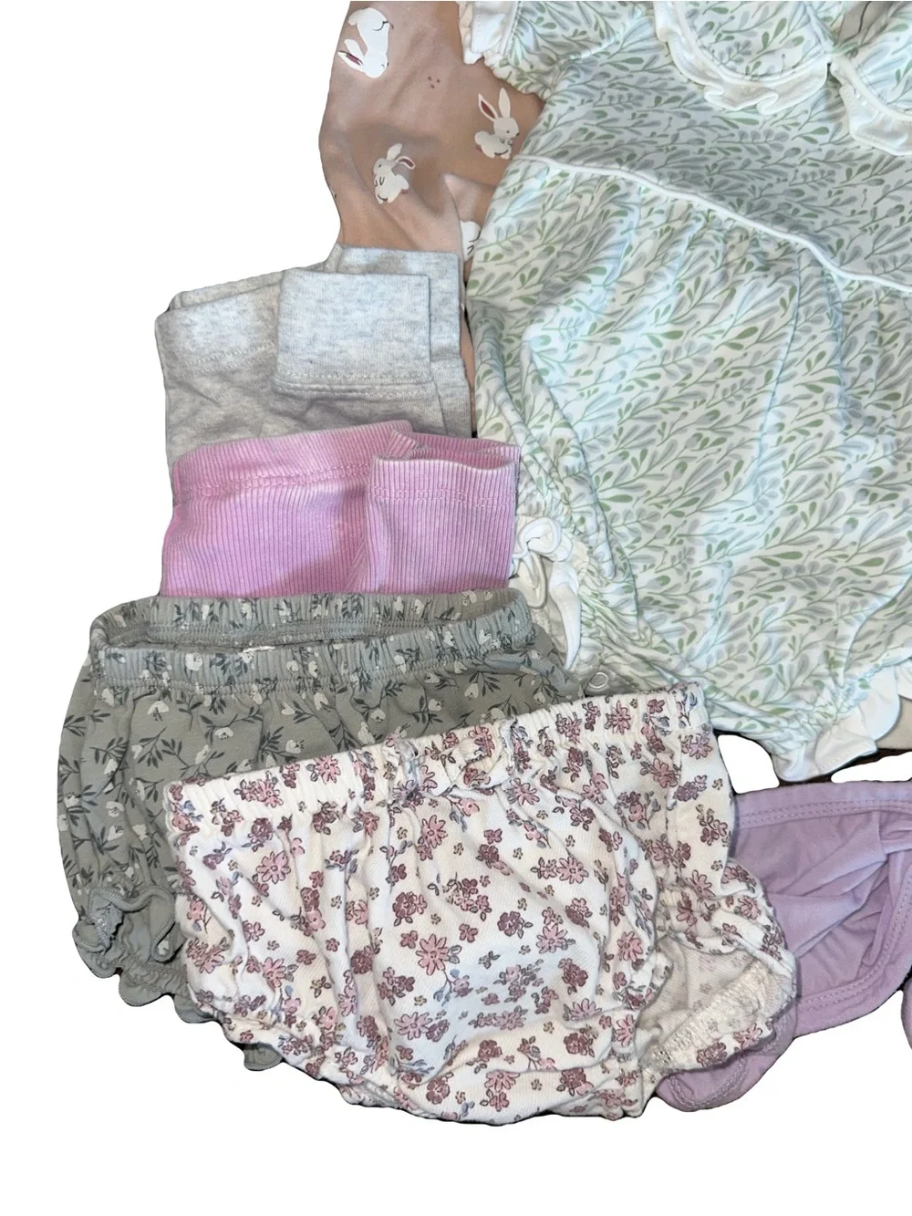 14 pc Bundle Assorted Baby Clothes PJs Bubble Romper One Piece Bloomers 0-3M